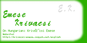 emese krivacsi business card